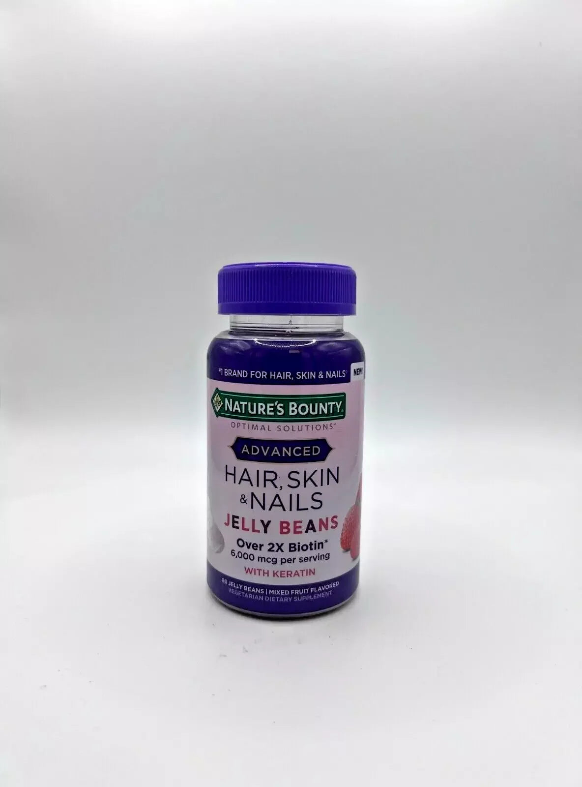 Nature's Bounty Advanced Hair, Skin & Nails Jelly Beans, 6000 mcg, 80 Count - Exotic Pro