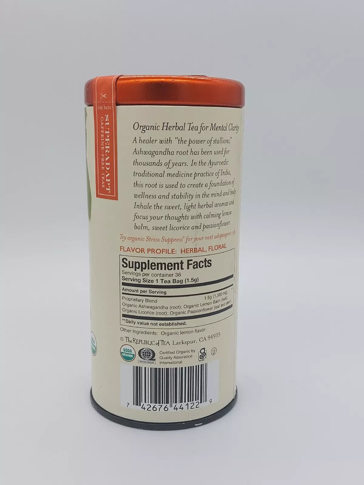 SuperAdapt Clarity and Calm Tea Adaptogenic Herbs - Ashwagandha 36 Tea Bags - Exotic Pro