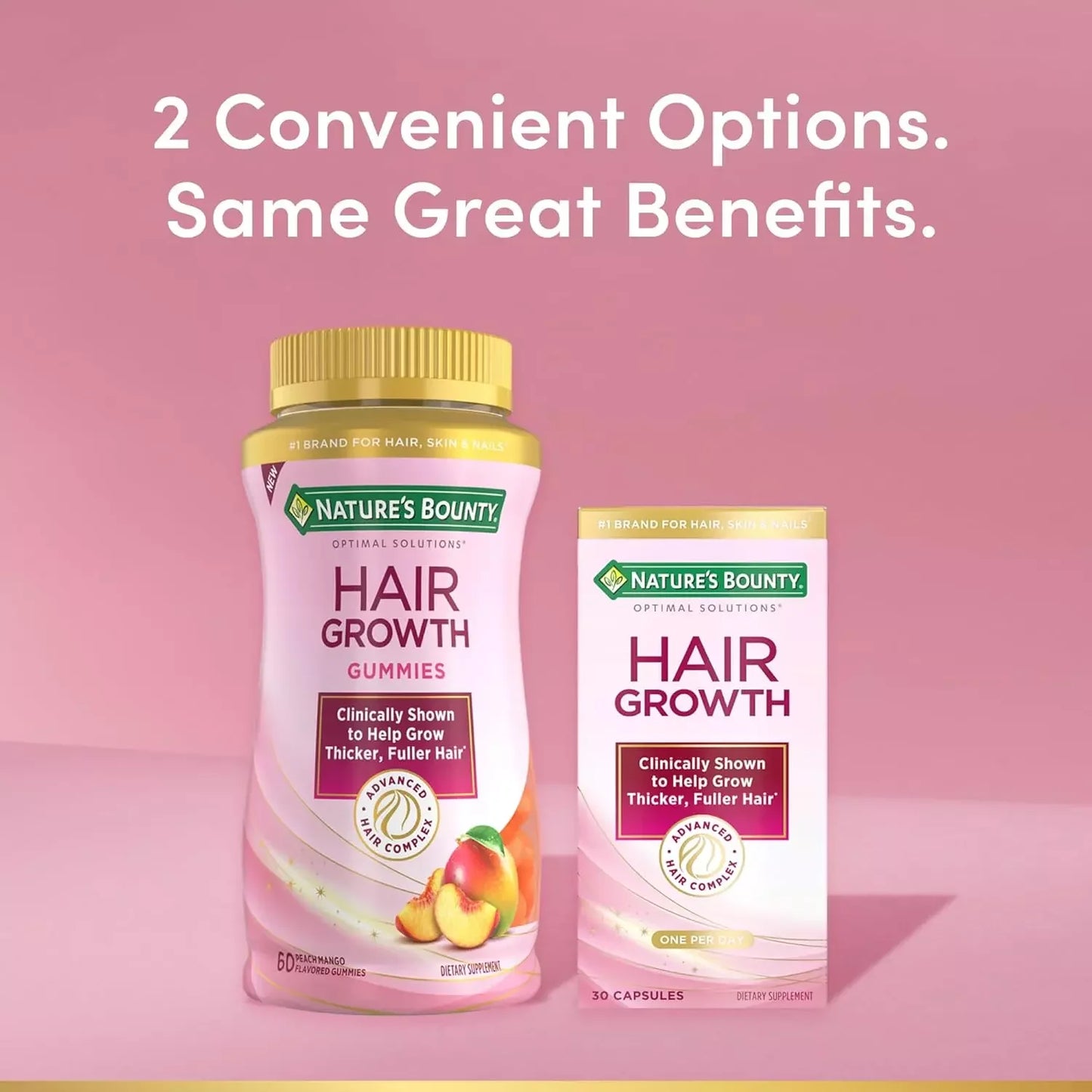 Nature's Bounty Optimal Solutions Hair Growth Gummies – 60 Ct | Biotin & Collagen Support - Exotic Pro