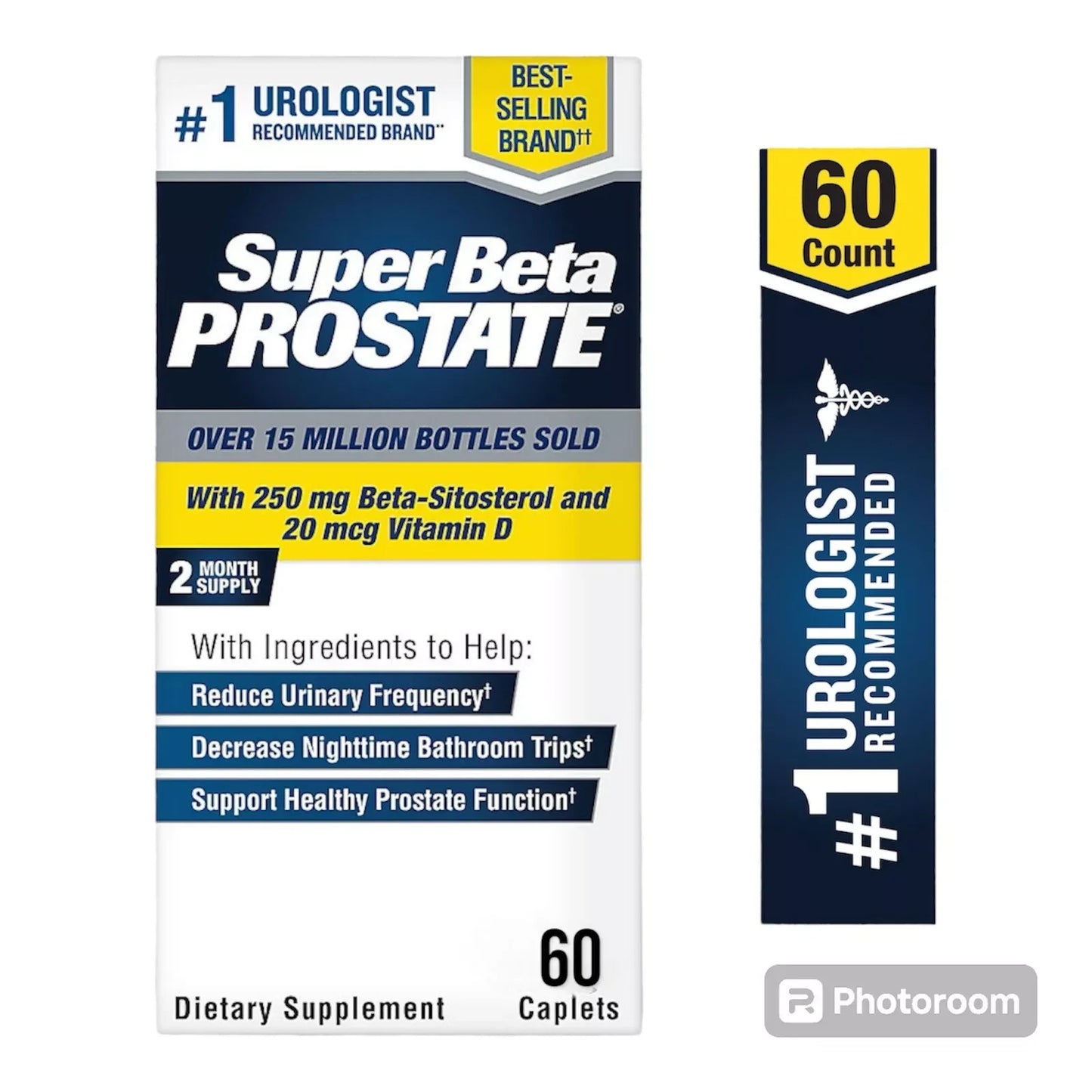 SuperBeta PROSTATE Supplement for Men 60cp. BETA-Sitosterol+Vitamin D - Exotic Pro
