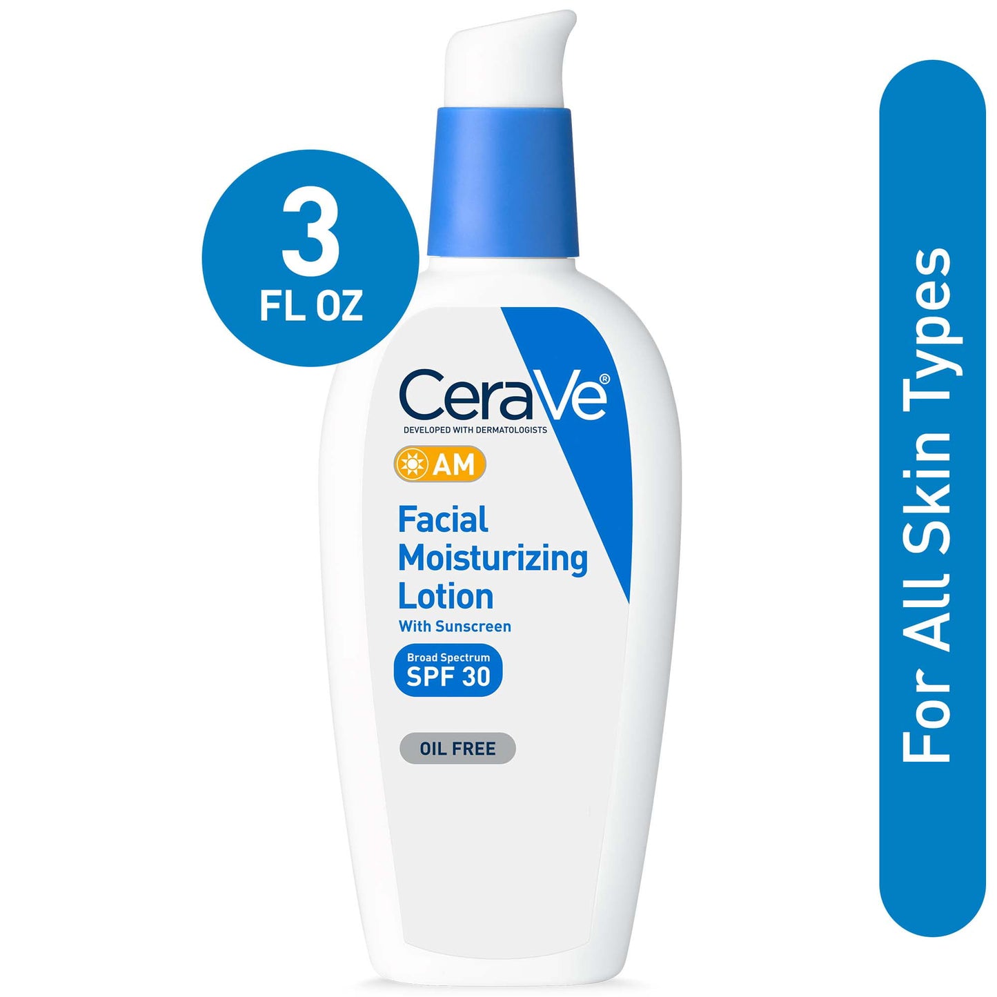 CeraVe AM Face Moisturizer Lotion with Sunscreen SPF 30 for Normal to Oily Skin, 3 fl oz - Exotic Pro