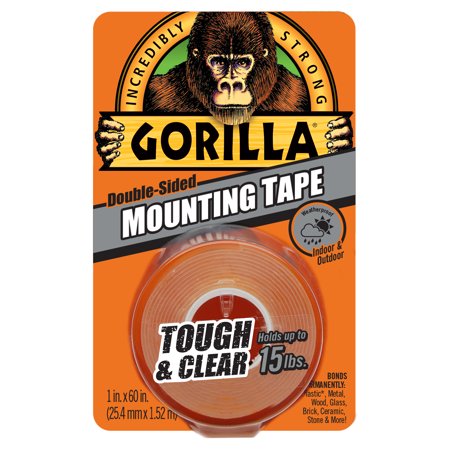 Gorilla Tough & Clear Double-Sided Mounting Tape – 1 in x 60 in