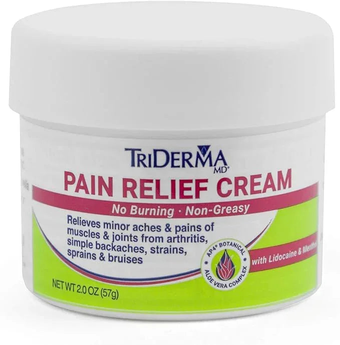 TriDerma Pain Relief Cream, Maximum Strength Topical Cream, Non-Greasy, 2 Pack - Exotic Pro