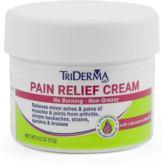 TriDerma Pain Relief Cream, Maximum Strength Topical Cream, Non-Greasy, 2 Pack - Exotic Pro