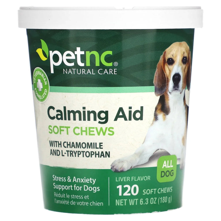 PetNC Calming Aid for Dogs, Stress Support Soft Chews, 120 Count, Liver