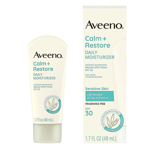 Aveeno Calm + Restore SPF 30 Mineral Sunscreen Moisturizer 1.7oz Fragrance-Free