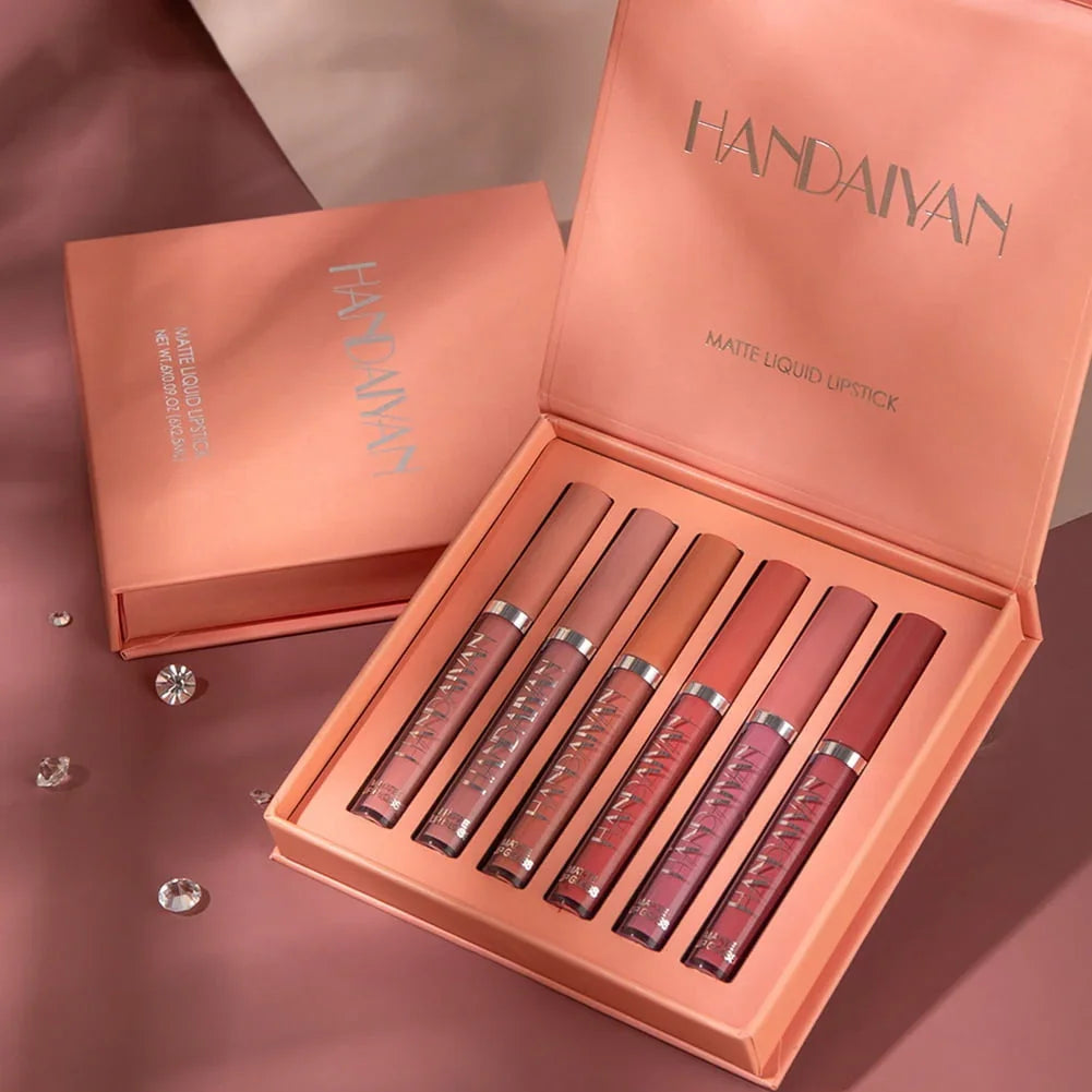 Handaiyan Matte Autumn Winter Set Liquid Lipstick - 6x2.5ml - 6 Pack - Exotic Pro
