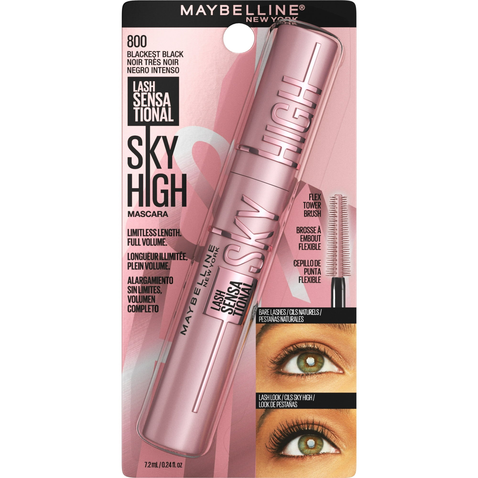 Maybelline Sky High Mascara Blackest Black 800| Lash Sensational Washable