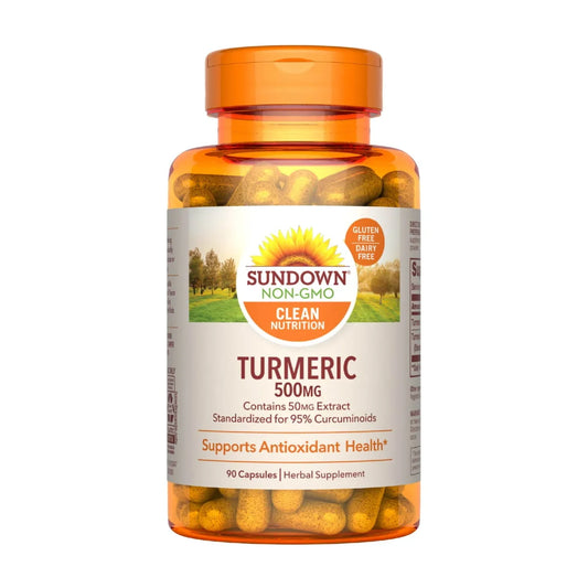 Sundown Turmeric Supplement, 500 mg, Supports Antioxidant Health, 90 Capsules - Exotic Pro
