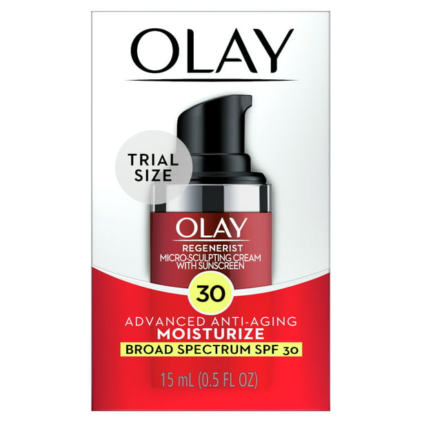 Olay Regenerist Micro-Sculpting Cream Face Moisturizer with SPF 30, Trial Size 0.5 oz - Exotic Pro