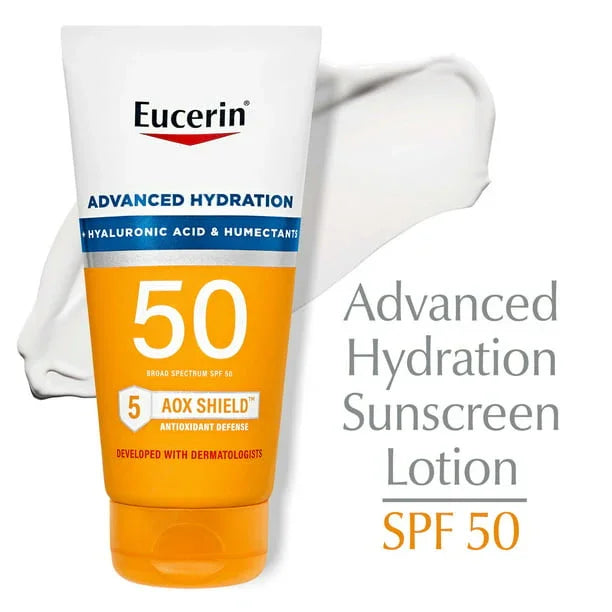 Eucerin Sun Advanced Hydration SPF 50 Sunscreen Lotion, 5 Fl Oz Tube - Exotic Pro