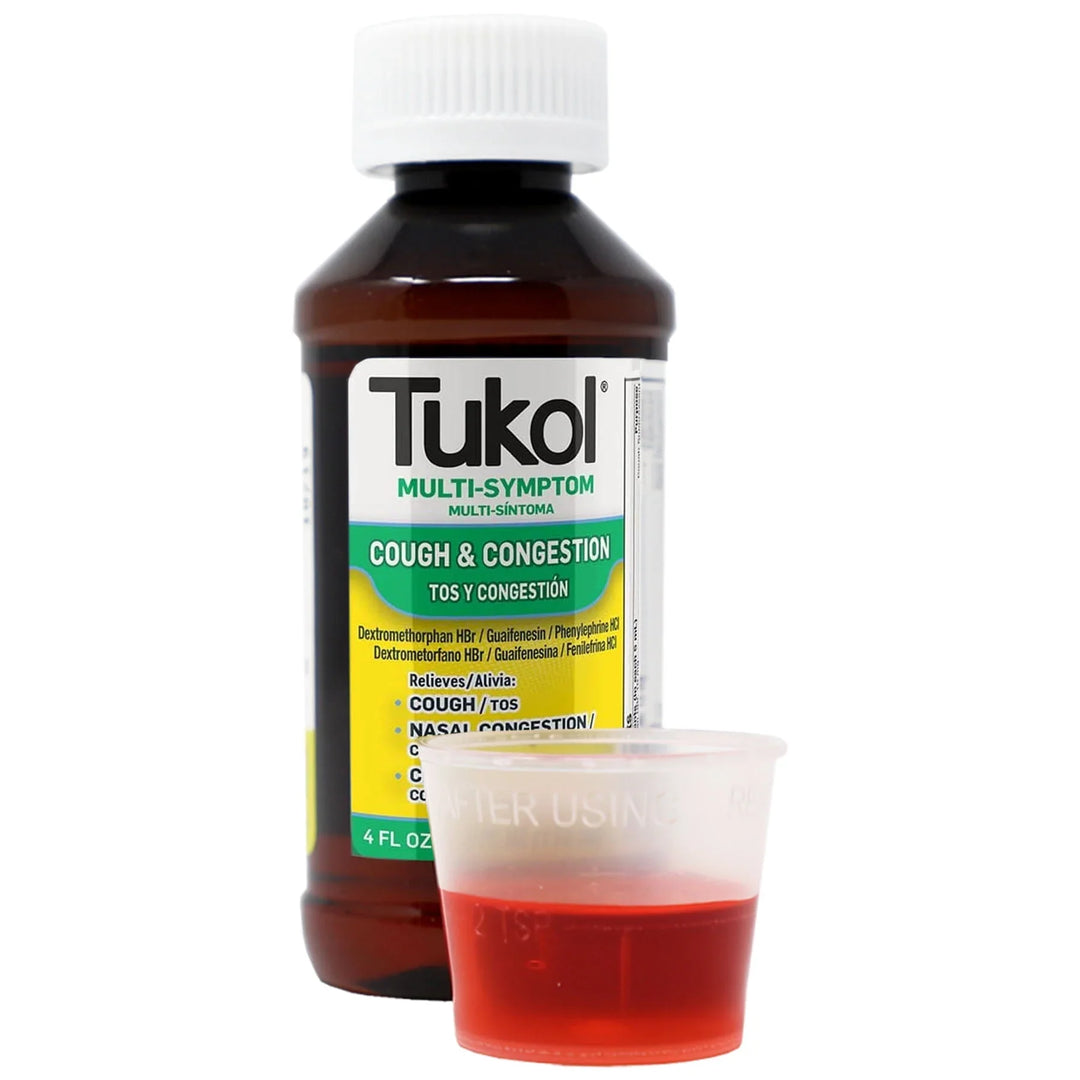 Tukol Cough &amp; Congestion Syrup – Multi-Symptom Cold Relief, 4 fl oz - Exotic Pro
