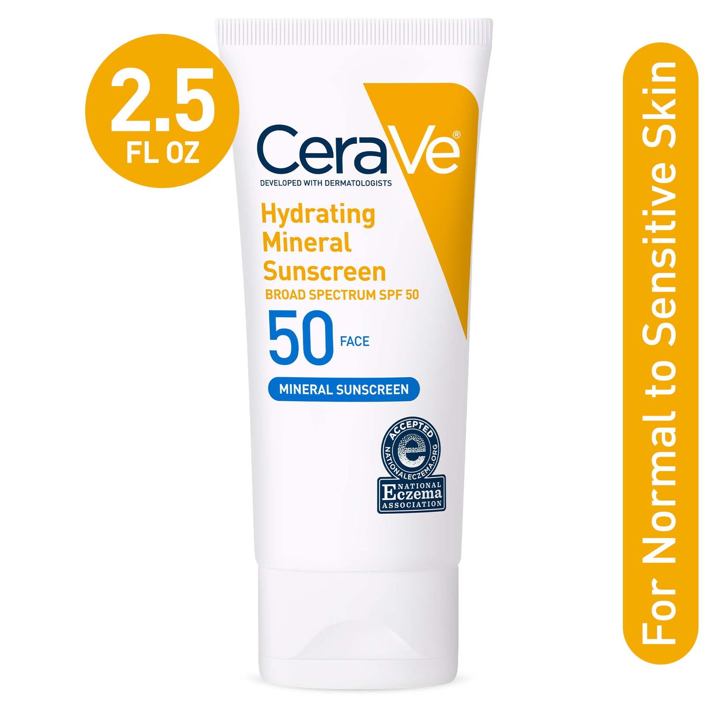 CeraVe Hydrating Face Sunscreen SPF 50, Lightweight Mineral Sunscreen, 2.5 fl oz - Exotic Pro