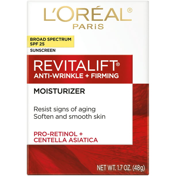 L'Oreal Paris Revitalift Sunscreen Cream Broad Spectrum Fights Wrinkles for Face, SPF 25, 1.7 oz - Exotic Pro