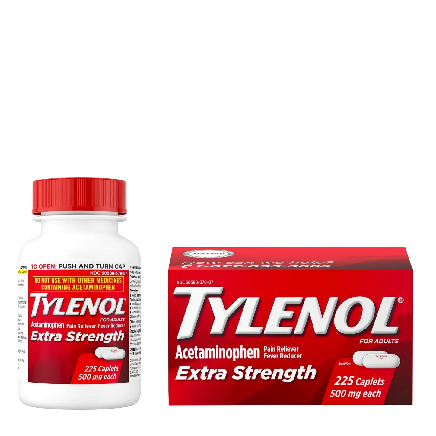 Tylenol Extra Strength Caplets with 500 mg Acetaminophen, 225 Ct - Exotic Pro