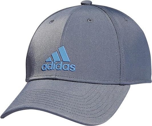 Adidas Men's Decision Structured Low Crown Adjustable Fit One Size color Onix Grey/Blue Fusion