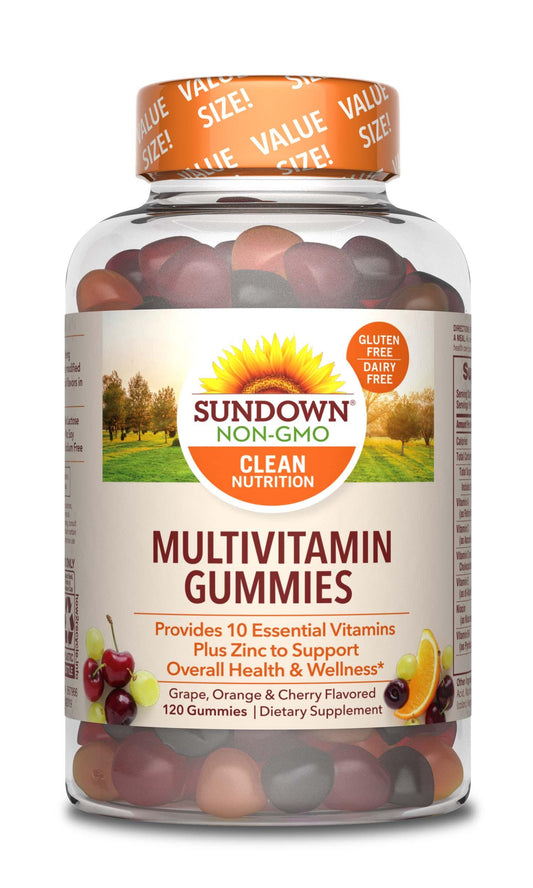 Sundown Adult Multivitamin Gummies with Vitamin C, D3, and Zinc for Immune Health, 120 Count - Exotic Pro