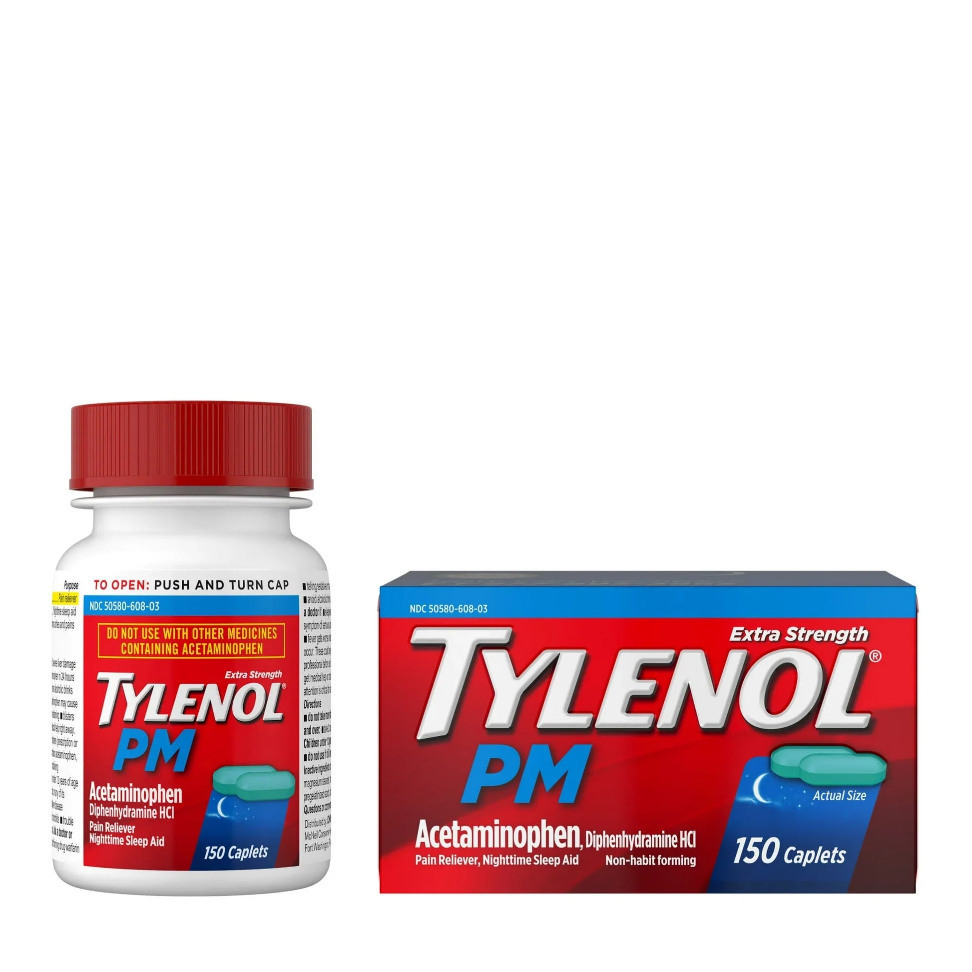 Tylenol PM Extra Strength Pain Reliever & Sleep Aid Caplets – 150 Count - Exotic Pro