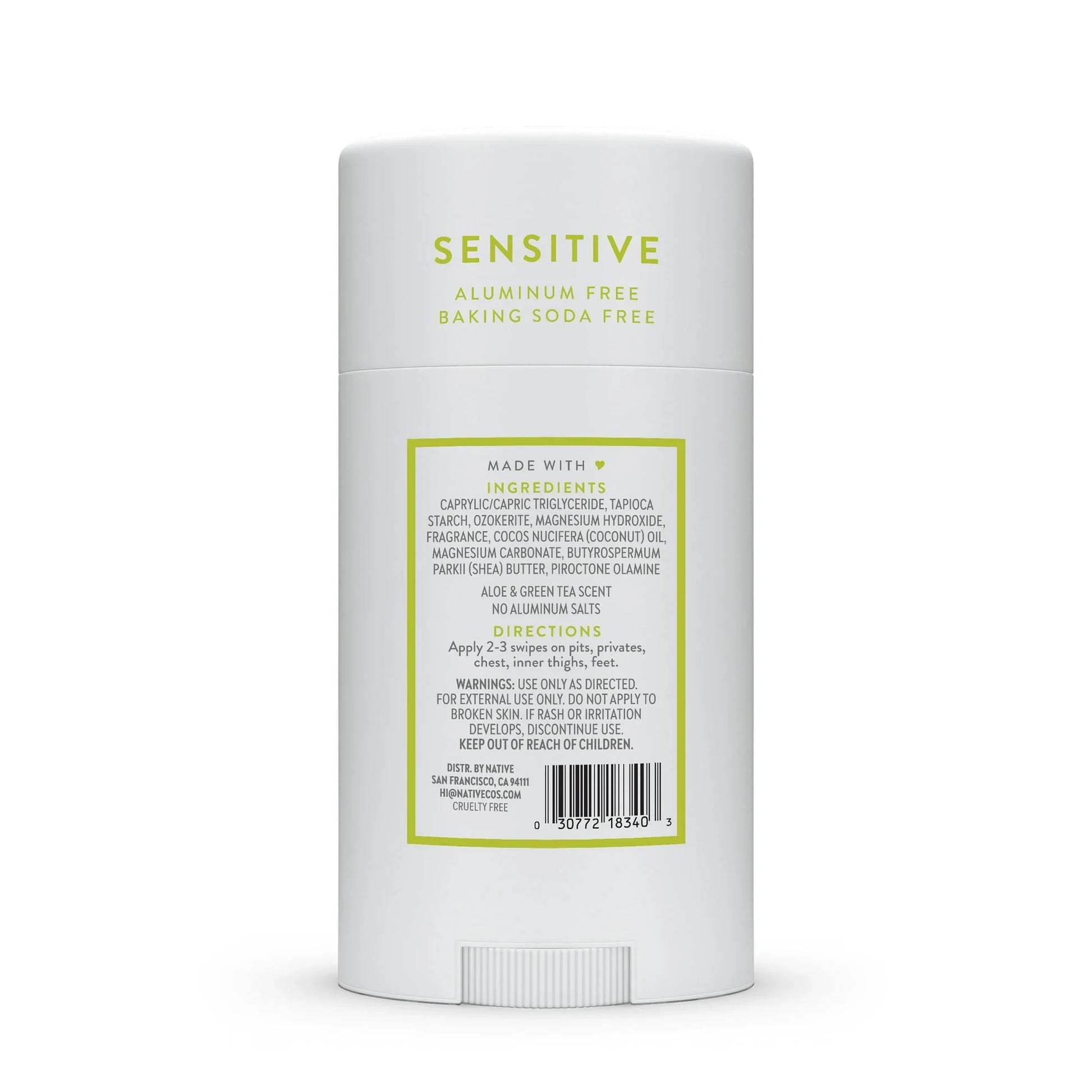 Native Whole Body Deodorant Aloe & Green Tea, Sensitive, 2.4 oz - Exotic Pro