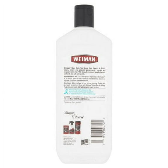 Weiman Glass Cooktop Cleaner Cream – 10 fl oz Heavy-Duty Stove Polish - Exotic Pro