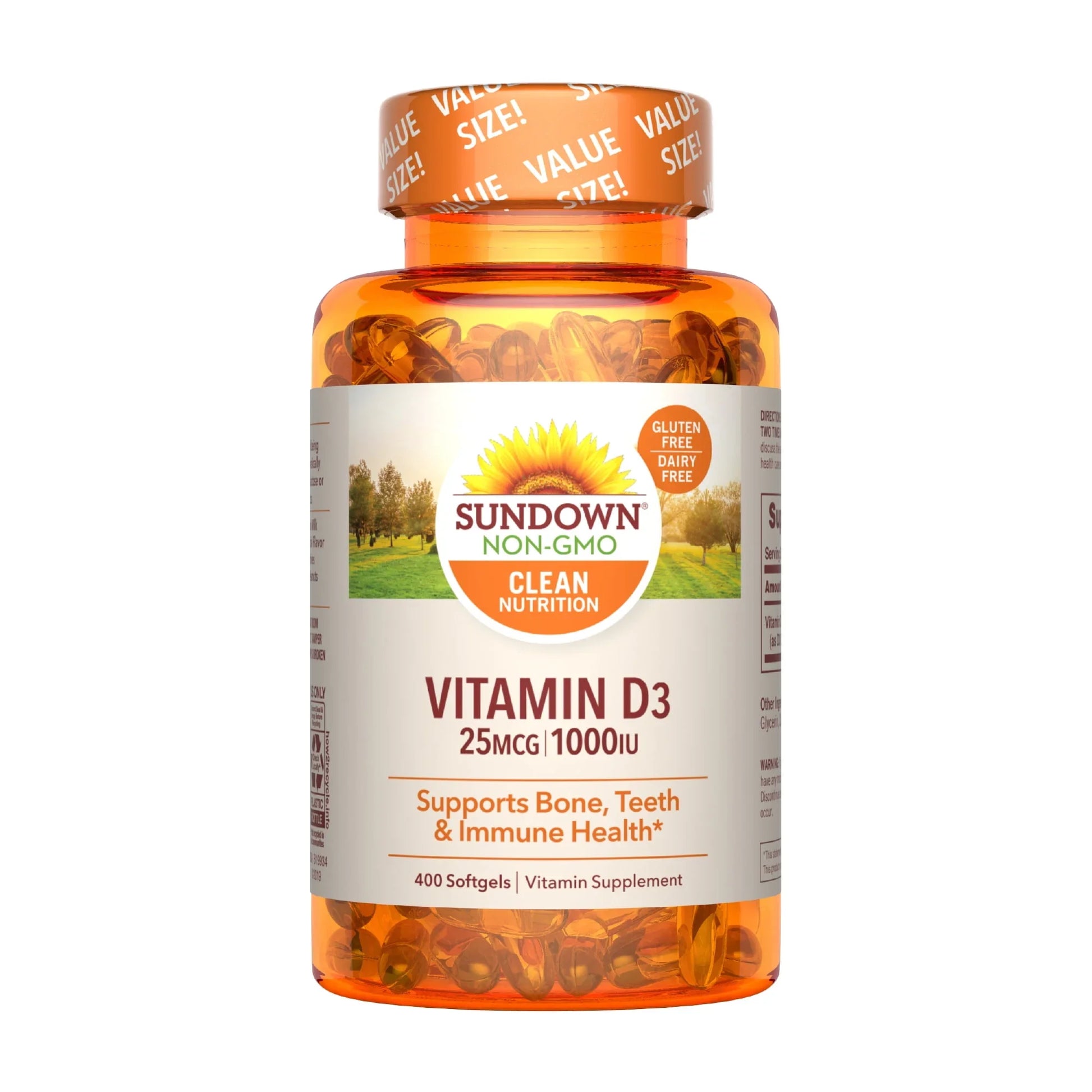 Sundown Vitamin D3 1000 IU, Supports Bone, Teeth, and Immune Health, 400 Softgels - Exotic Pro