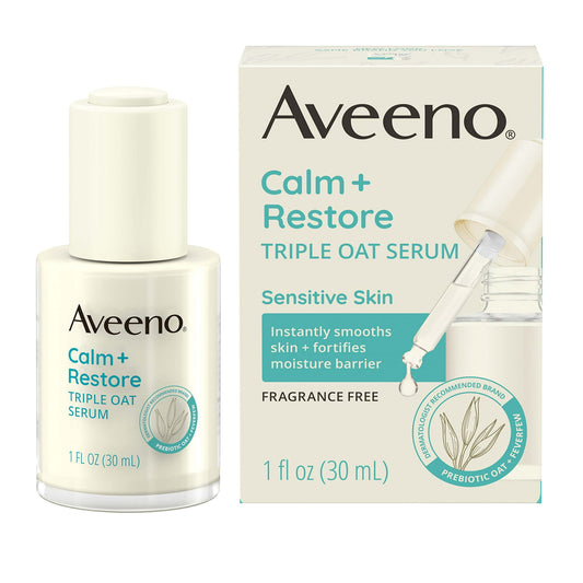 Aveeno Calm + Restore Triple Oat Hydrating Face Serum for Sensitive Skin - 1 fl oz