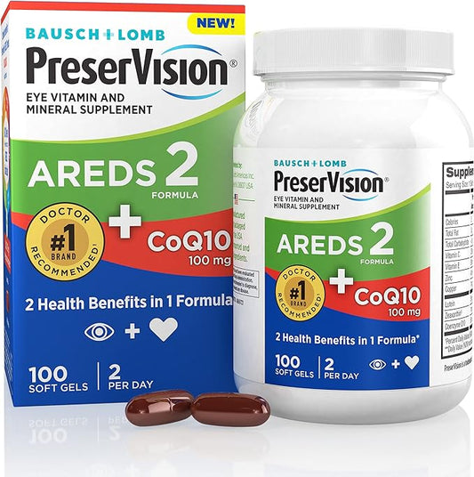 PreserVision AREDS 2 Eye Vitamins with CoQ10 - 100 Softgels