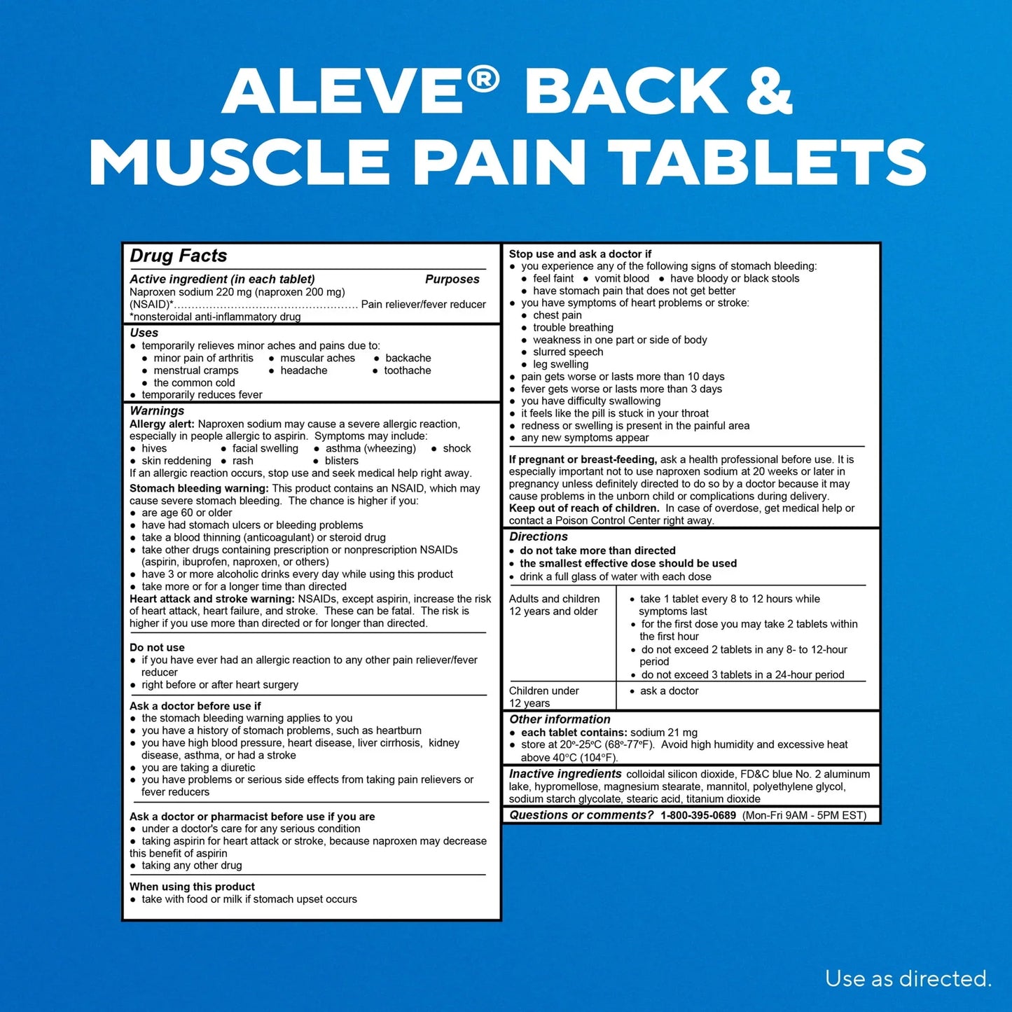 Aleve Back & Muscle Pain Relief Naproxen Sodium Tablets – 24 Count - Exotic Pro