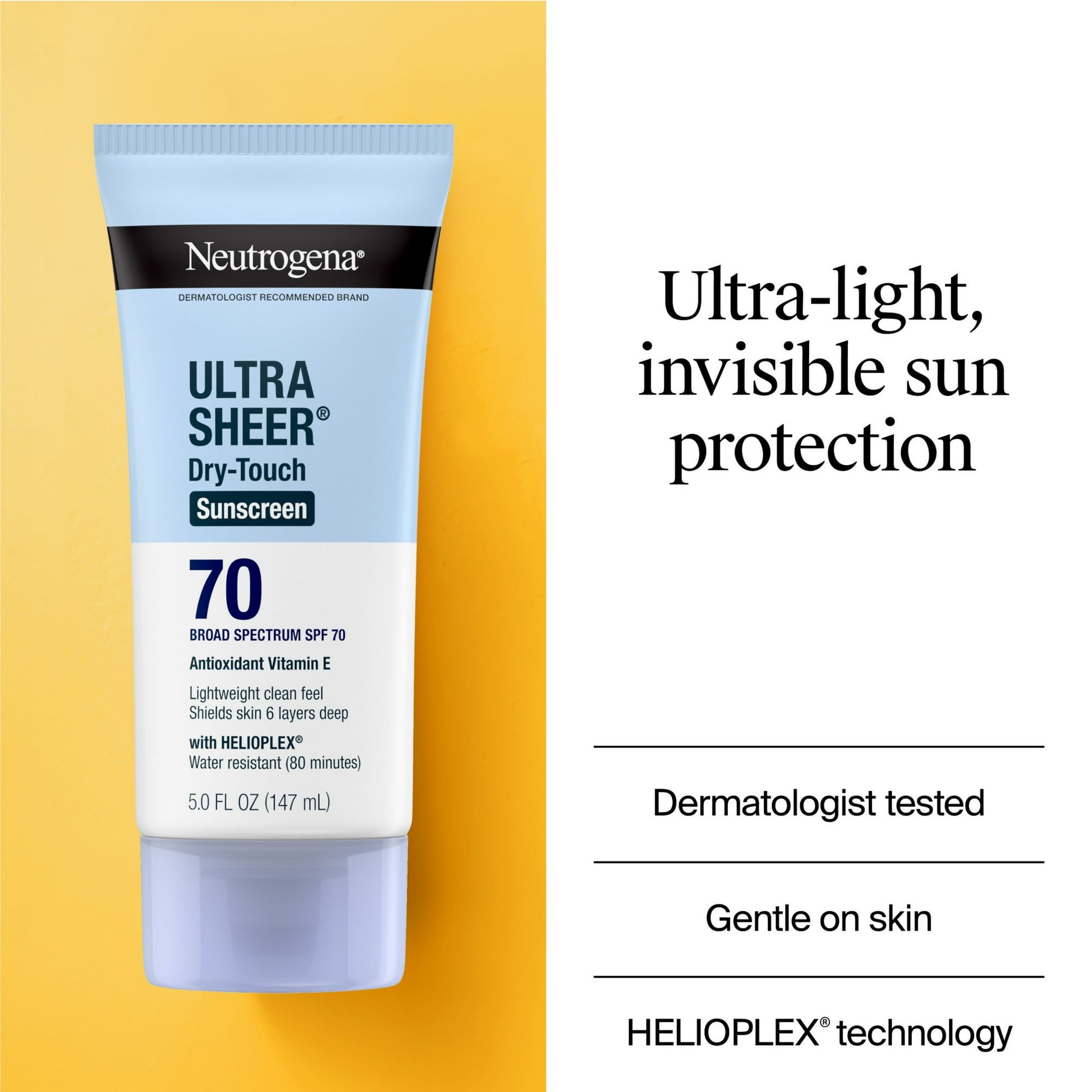 Neutrogena Ultra Sheer Dry-Touch Sunscreen SPF 70, Lightweight Lotion, 5 oz - Exotic Pro