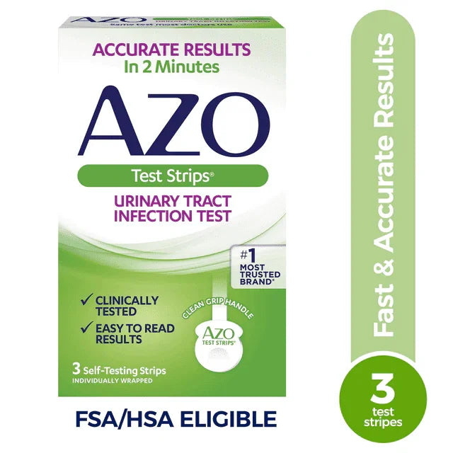 AZO UTI Test Strips for Women, At-Home Infection Detection, 3 Ct