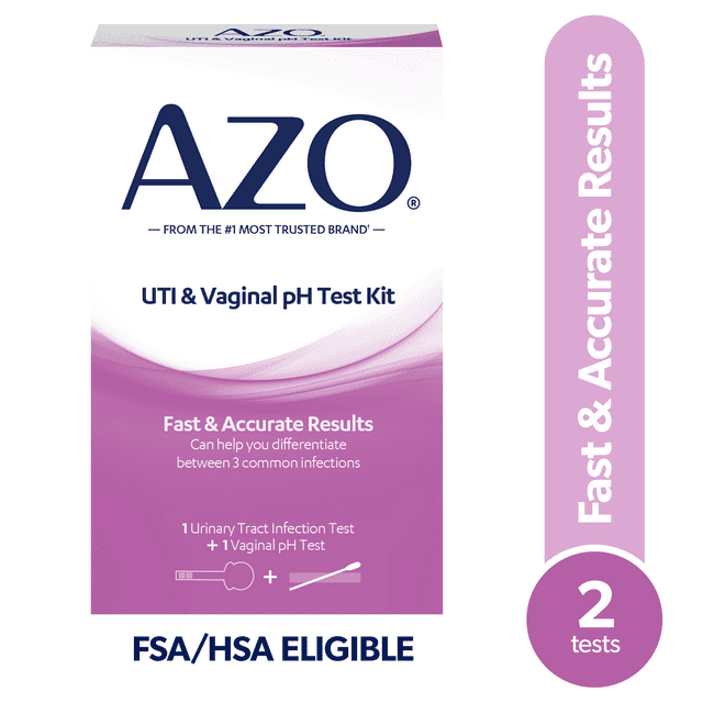 AZO UTI Test Strips & Vaginal pH At-Home Test Kit, 2 Ct, FSA/HSA Eligible - Exotic Pro