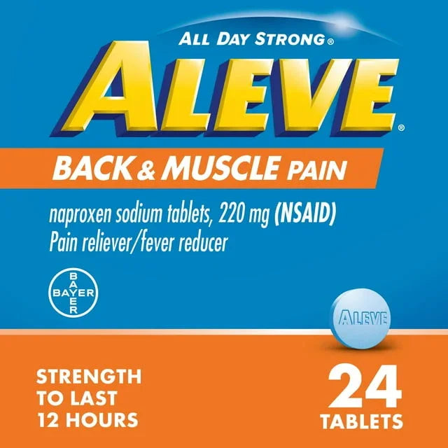 Aleve Back & Muscle Pain Relief Naproxen Sodium Tablets – 24 Count - Exotic Pro