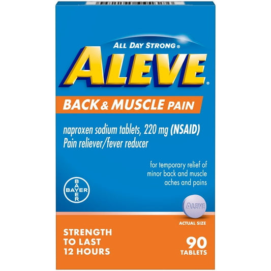 Aleve Back & Muscle Pain Relief Naproxen Sodium Tablets – 90 Count