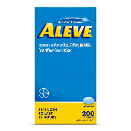Aleve Pain Reliever & Fever Reducer Caplets with Naproxen – 200 Count