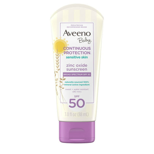 Aveeno Baby Mineral Sunscreen Lotion SPF 50 with Zinc Oxide, 3 fl oz