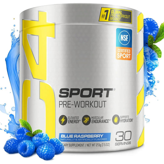 Cellucor C4 Sport Pre-Workout Powder, NSF Certified, Blue Raspberry, 30 Servings - Exotic Pro