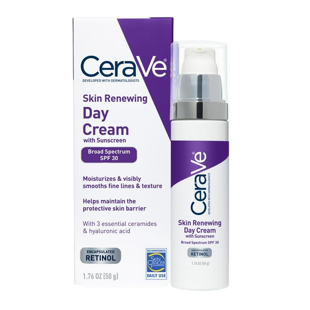 CeraVe Skin Renewing Anti Aging Retinol Cream, Face Moisturizer with SPF 30 1.7 fl oz - Exotic Pro
