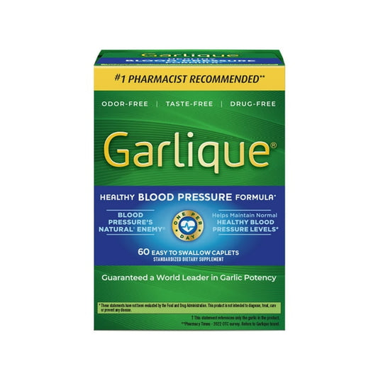Garlique Healthy Blood Pressure Support Supplement Odor-Free Garlic - 60 Ct