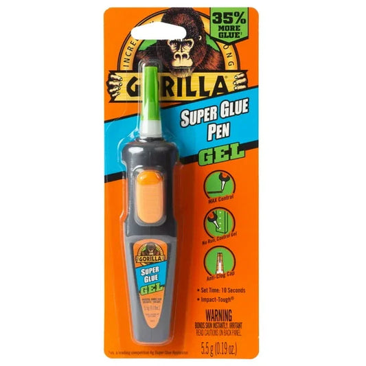 Gorilla Super Glue Gel Pen Clear 5.5g | Precision No-Run Adhesive - Exotic Pro