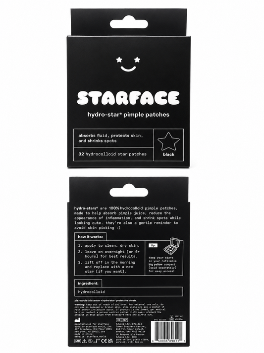 Starface Black Hydro-Star Pimple Patches, 32-Count, All Skin Types