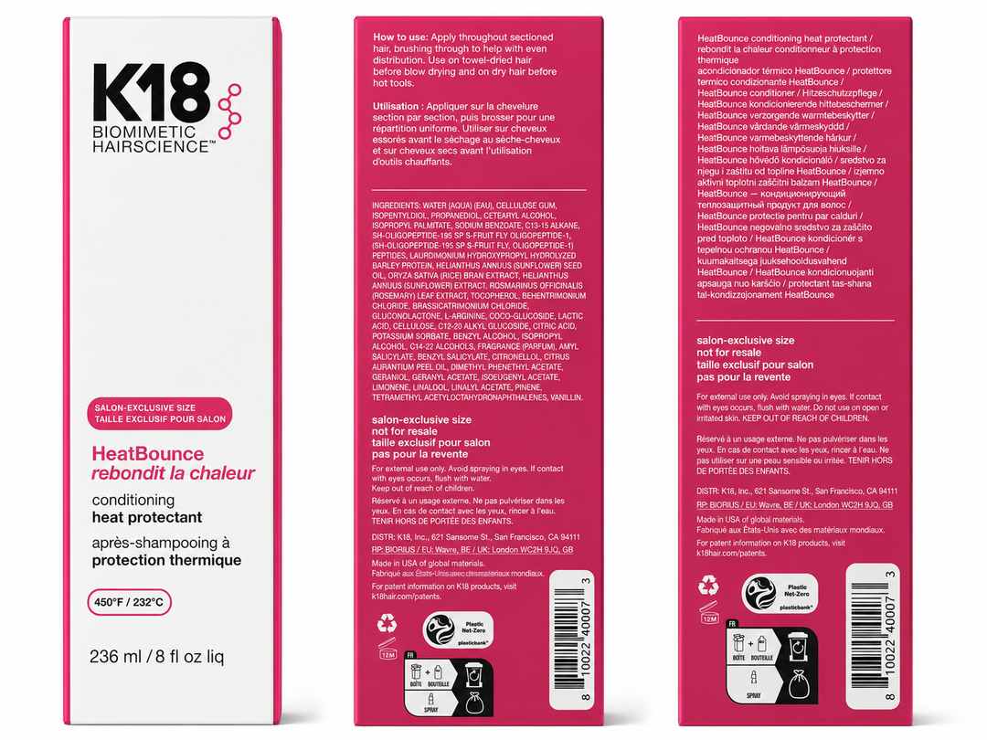 K18 HeatBounce Conditioning Heat Protectant – 8 oz