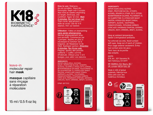 K18 Leave-In Molecular Repair Hair Mask – Mini 0.5 oz