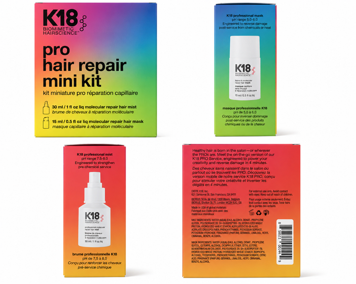 K18 Pro Hair Repair Mini Kit – Molecular Repair Hair Mist &amp; Mask