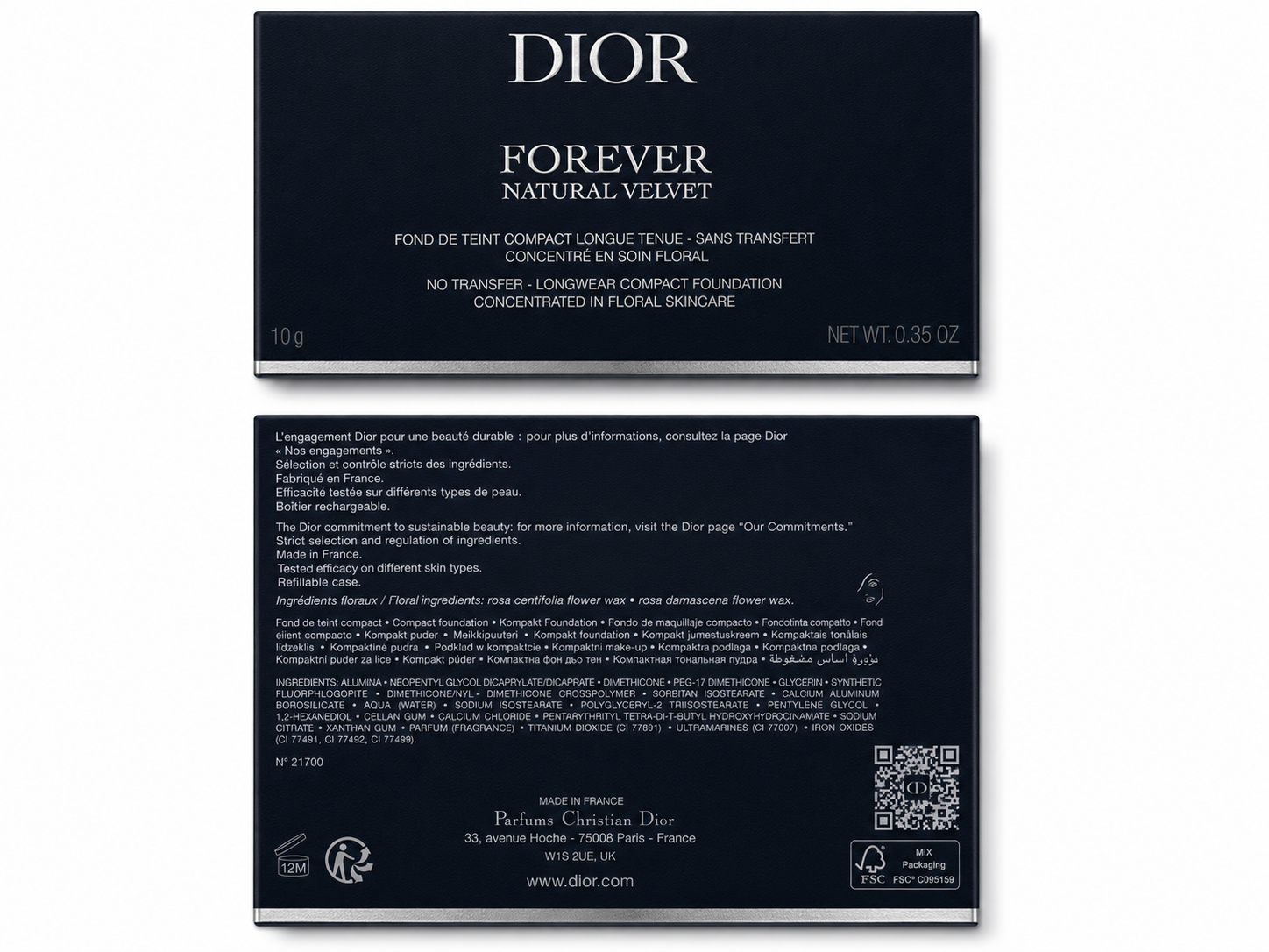 Dior Forever Natural Velvet Compact Foundation – 3N Neutral 0.35 oz