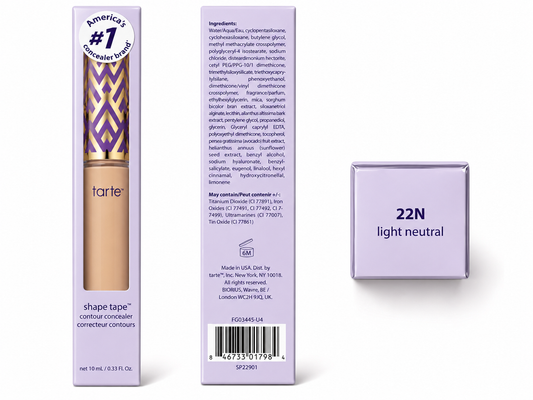 Tarte Shape Tape Contour Concealer - 22N Light Neutral, 0.33 oz