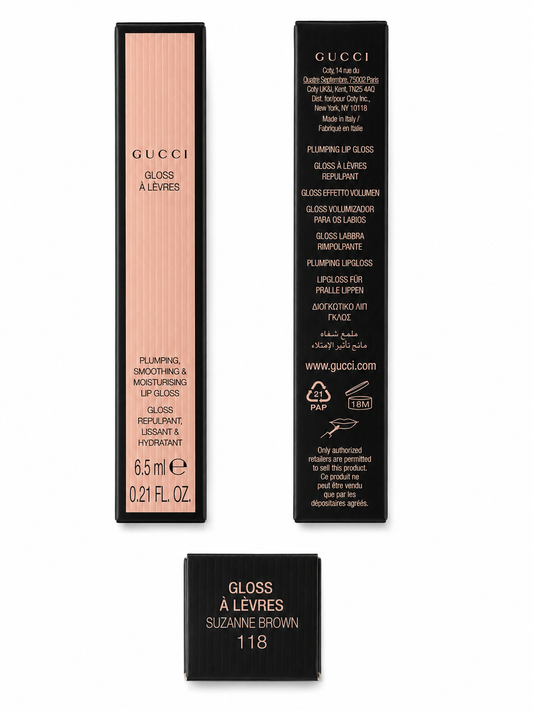 Gucci Beauty Gloss à Lèvres Plumping Lip Gloss – SUZANNE BROWN (118)  6.5ml