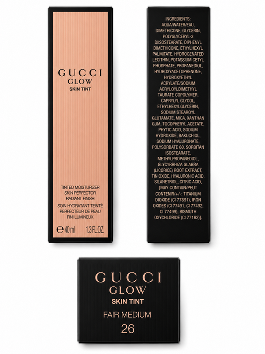 Gucci Glow Skin Tint Moisturiser – FAIR MEDIUM (26) 40ml