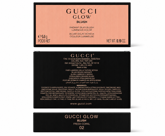 Gucci Glow Dewy Powder Blush – 02 Fresh Coral 0.19 oz