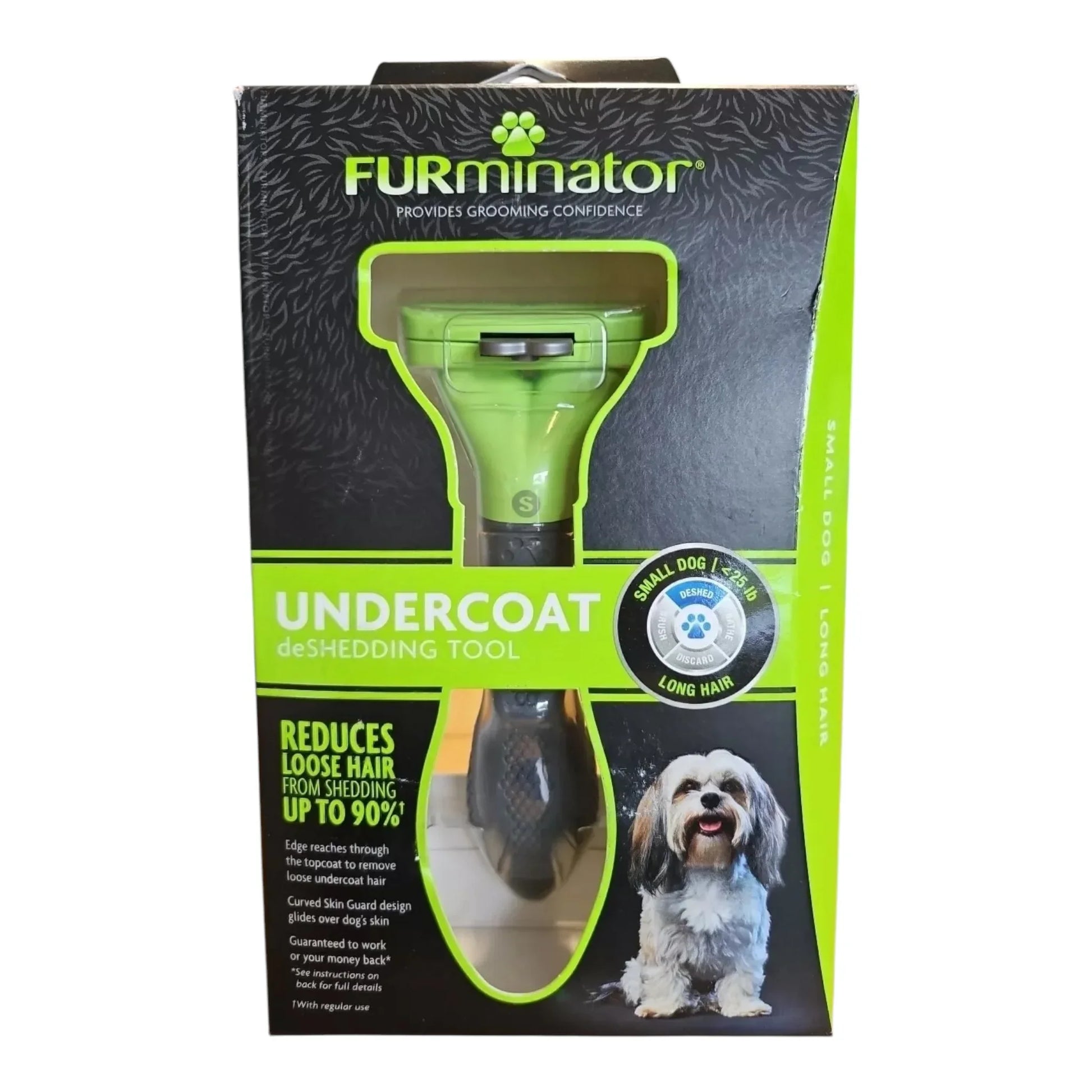 FURminator Undercoat deShedding Tool for Small Dogs, Long Hair (<25 lbs) - Exotic Pro