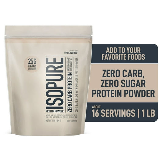 Isopure Zero Carb Unflavored Whey Isolate Protein Powder - 16 Servings